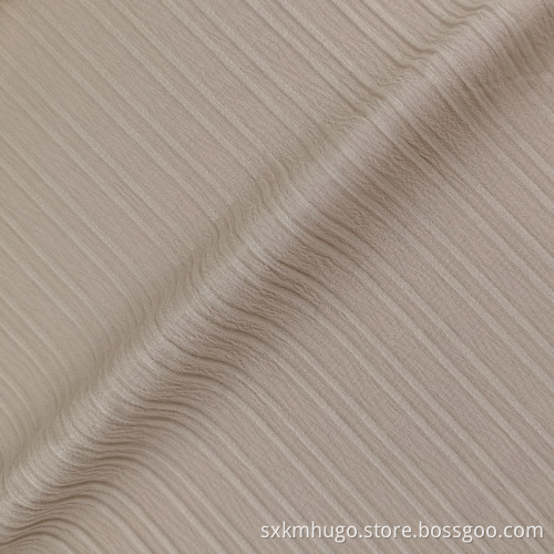 Comfortable Bark Crepe Pure White Woven Chiffon Fabric